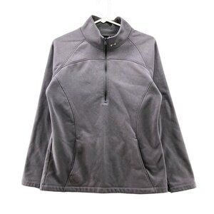 Under Armour Fleece Pullover Womens M 1/2 Zip Gray Loose Mock Neck Sweatshirt